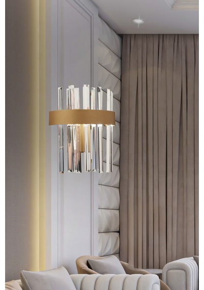 Brampton Ledli 3 Renk Kristal Led Salon-yatak Başı Aplik Çok Renkli