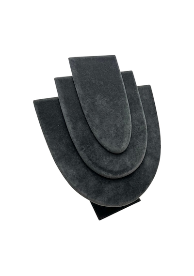 Yerli Üretim Ahşap Model Anfora Kumaş Füme Renk 25 Cm Kolye Takı Sergileme Mankeni