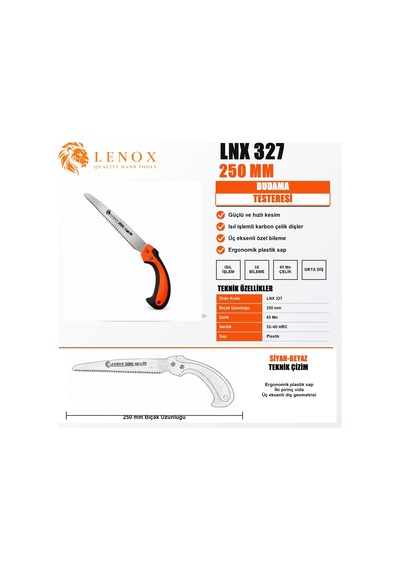 Lenox Lnx327 250 Mm Ergonomik Saplı Budama El Testeresi