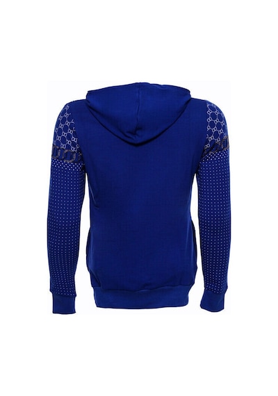 Wessi Lacivert Kapşonlu Taşlı Baskılı Desenli Sweatshirt Lacivert