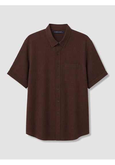 Lcwaıkıkı Classic Kahverengi Regular Fit Armürlü Erkek Gömlek