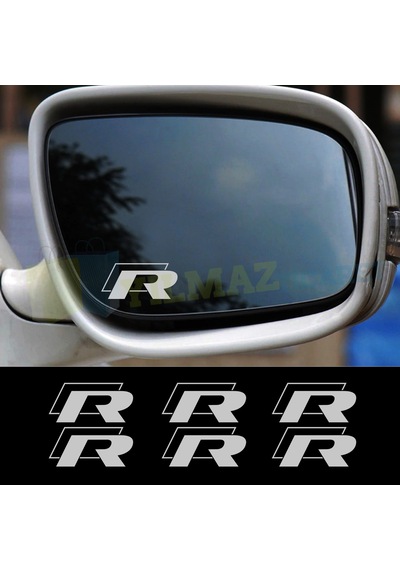 Volkswagen Golf Passat Tiguan R Logo Ayna Oto Sticker 6 Adet