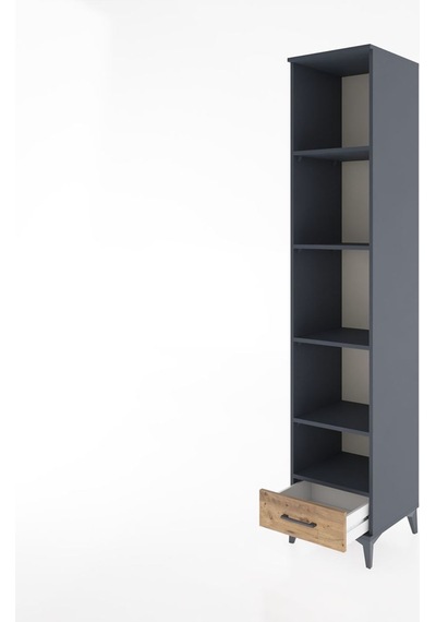 Hyperion Dolap 5 Raflı Tek Çekmeceli 44x44x221 Antrasit-çam Antrasit