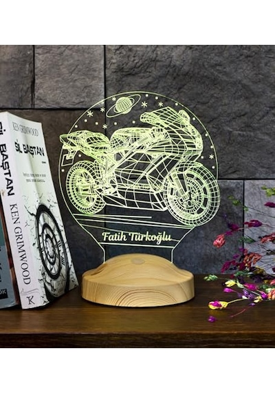 Racing Motosiklet Motor Hayranlarına Hediye 3d Led Lamba, Erkeğe Hediye, Motor Gp Kişiye Özel 3 Boyutlu Lamba Genel