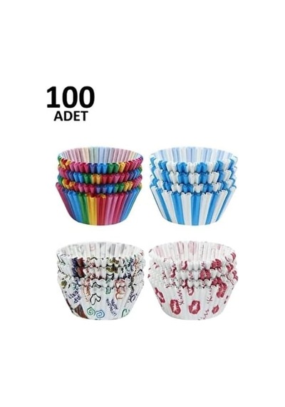 Orret Home 100 Adet Desenli Cupcake Kalıbı,renkli Browni Ve Muffin Kabı,kağıdı Diğer