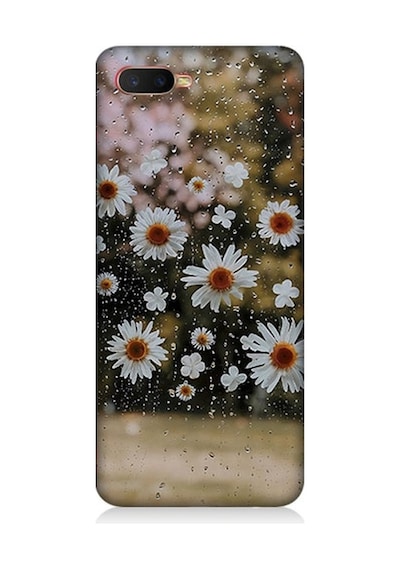 Oppo Rx 17 Neo Uyumlu Yağmur Ve Papatyalar Desenli Silikon Kılıf