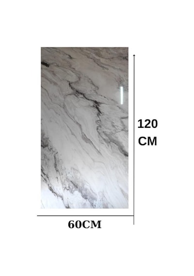 Alternatif Kaplama Uv Pvc Fırtına Mermer Desenli 1 Adet 60x120cm Ev Ofis Otel Duvar Kaplama Paneli