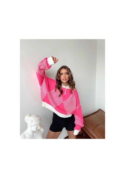 Samin Kadın Oversize Kazak Pembe - 651873567 Pembe