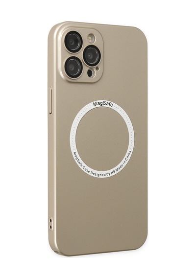Apple iPhone Uyumlu,  12 Pro Kılıf Jack Magneticsafe Lens Silikon - Gold