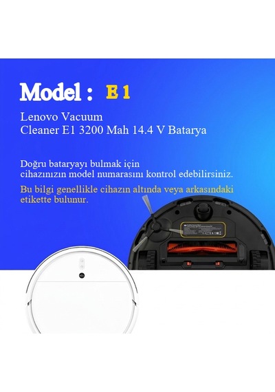 Lenovo Vacuum Cleaner E1 3200 Mah 14.4 V Batarya  Uyumlu Uzun Ömürlü, Yüksek Performans Pil