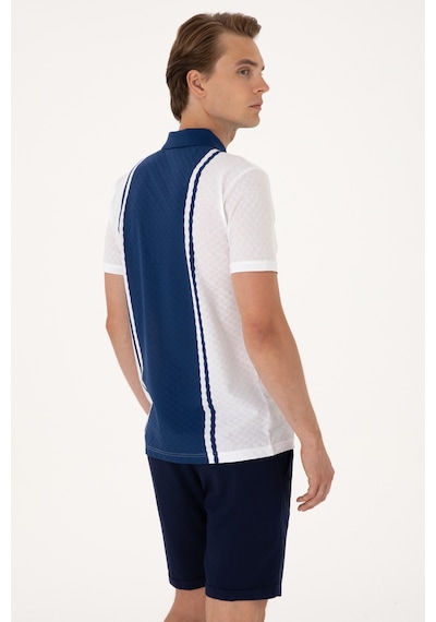 U.S. Polo Assn. Erkek Regular Fit Beyaz Polo Yaka Fermuarlı Tişört 50300814-VR013