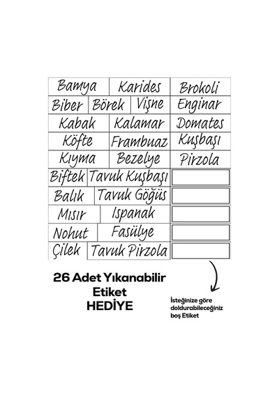 02 8 Li Çok Amaçlı Kapaklı Etiketli Derin Dondurucu Saklama Kabı Seti Gıda Erzak Saklama Kabı 0,65-0,38 Lt