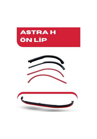 Astra H Lip Kırmızı Plastik Dil Ön Ek Universal