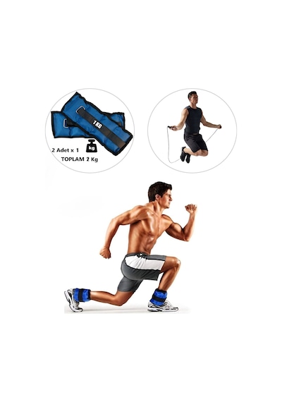 Spor Byfit 1 Kg x 2 Adet Mavi El veya Ayak Bileği Ağırlığı Mavi