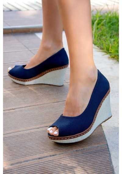 Fox Shoes Lacivert Kadın Dolgu 9674040305