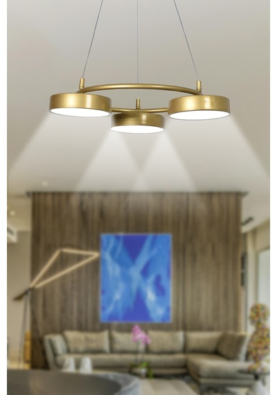 Parla Modern Salon Yatak Odası Giyinme Odası Mutfak Beyaz Işık Ledli Renk 3 Lü Led Avize Eskitme Eskitme