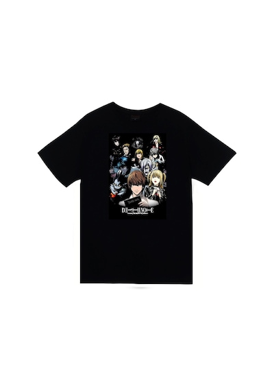 Stoned&Fame Death Note Anime Baskılı Unisex %100 Pamuk Siyah T-shirt SIYAH Siyah