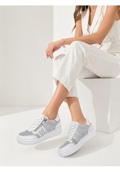 Papucumun Dünyası Kadın Hakiki Deri Nefes Alan Ortopedik Konfor Yan Fermuar Detaylı Sneaker Beyaz Papucumun Dünyası Kadın Hakiki Deri Nefes Alan Ortopedik Konfor Yan Fermuar Detaylı Sneaker Beyaz