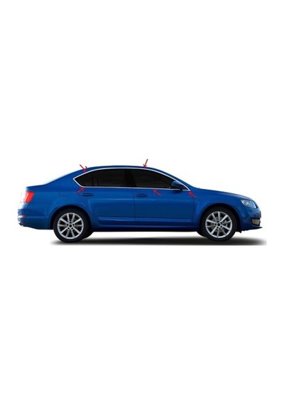 Skoda Octavia A7 2013-2019 Cam Çerçevesi Krom 12 Prç. P.çelik