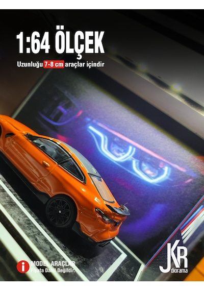 Fast And Furious V3 Diecast Led Işıklı Akrilik Korumalı Stand/diorama 1:64 Ölçek