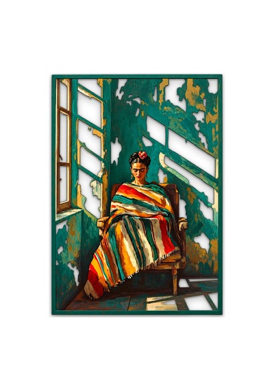 Renkli Şallı Bohem Kadın - Metal Tablo - Dec0341 36 X 50 Cm Çok Renkli