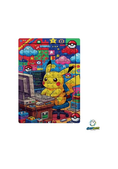 Ghostbastır Design Pikachu 99 Parça Ayaklı Puzzle Dekoratif Çocuk Yapbozu 0176