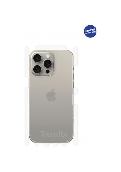 Apple iPhone 15 Pro Max Uyumlu Mat Arka Ve Yan Koruyucu Tpu Film