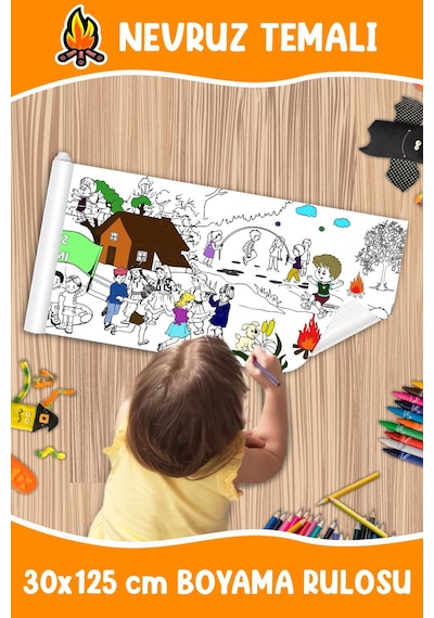 Melolisa Nevruz Bayramı Temalı Boyama Rulosu 30x125 Cm