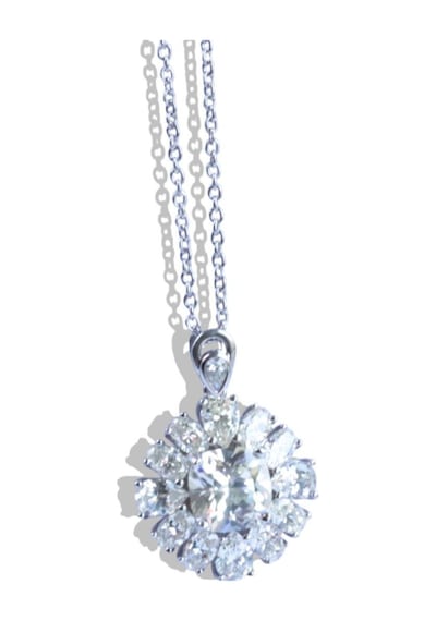 Okyanusun Kalbi Sky Diamond Gümüş Kolye Gümüş