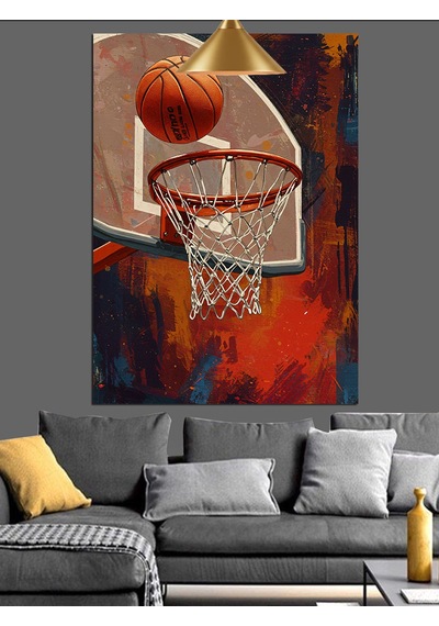 Basketbol Potası Atış Dekoratif Kanvas - Mdf Ahşap Tablo