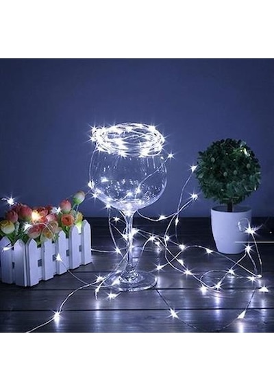 Pilli 5 Metre Dekoratif Peri Led Beyaz Aydınlatma Süsleme Lambası