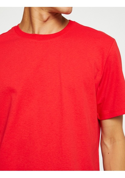 Koton Basic Tişört Slim Fit Bisiklet Yaka Kısa Kollu Pamuklu Kırmızı 3sam10057hk Kırmızı