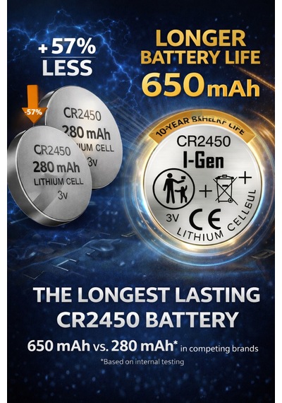 I-gen Cr2450 Lityum Düğme Pil 3v 2450 Pil 10'lu Paket