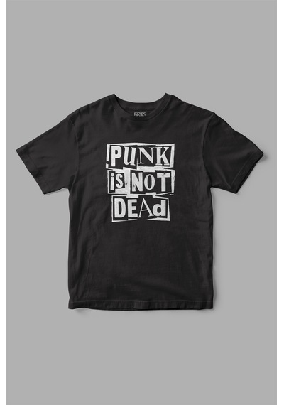 Punk Is Not Dead Baskılı Tişört Siyah