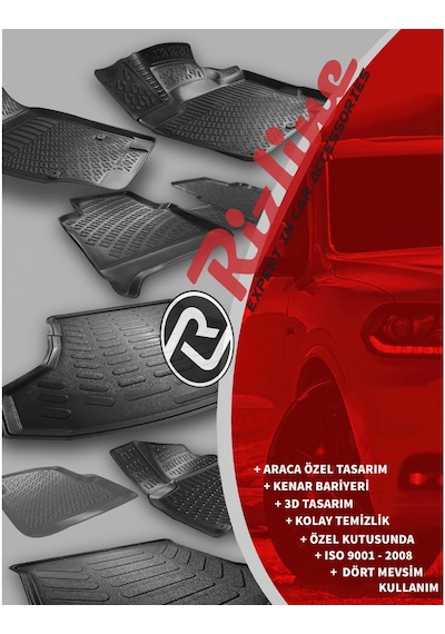 Rizline Ford Mondeo 2014 Sonrası Paspas Siyah 3D Havuzlu