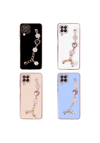 Zore Galaxy M32 Kılıf El Tutamaçlı Kamera Korumalı Nvth Taka Silikon Kapak - Mor