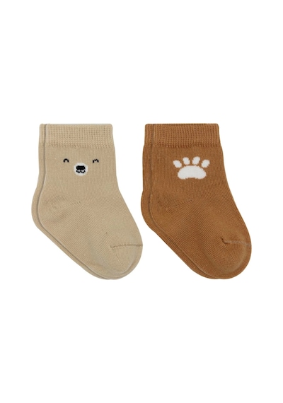 Bistyle Bear Penye Soket Çorap 2'li Bs10116 Bej Bej