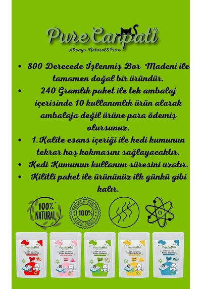Kedi Kumu Koku Giderici- Kötü Kokuları Giderir - Doğal Koku Giderici - Yasemin Kokulu 240 Gr