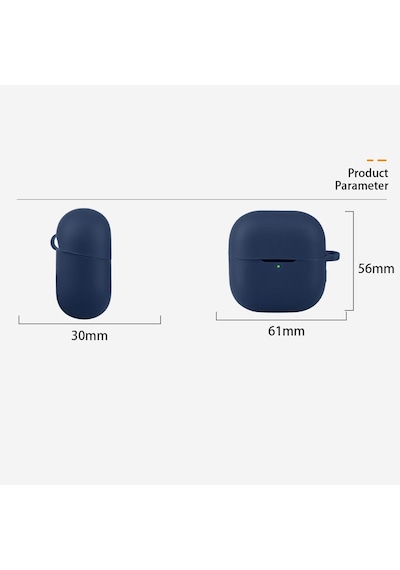 Huawei Freeclip 2 Kulaklık Uyumlu Mat Silikon Kılıf + Kanca Lacivert