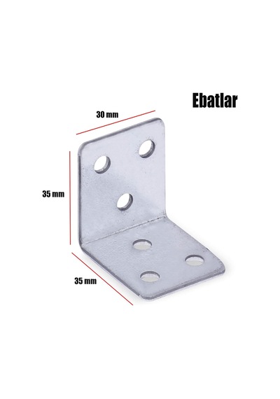 Mobilya Dolap Köşe Bağlantı Sabitleme L Demir Gönye 35x35x30 Mm 25 Adet Diğer