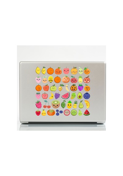 80 Adet Cute Meyveler Sticker Seti - Etiket Seti Scrapbook Bullet Journal Çok Renkli