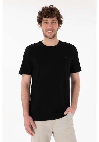 U.S. Polo Assn. Erkek Regular Fit Bisiklet Yaka Siyah Basic Tişört 50305928-VR046