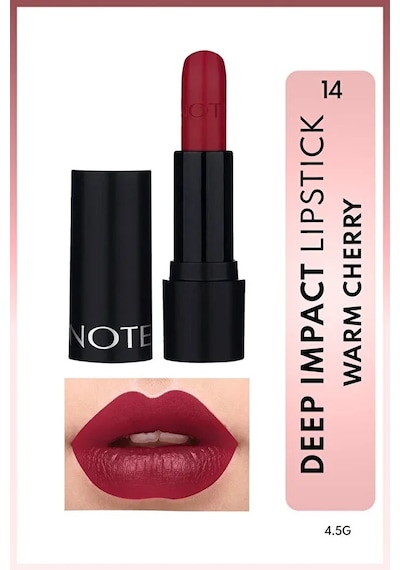 Deep Impact Lipstick Kremsi Ruj - 14 Warm Cherry - Kırmızı Çok Renkli