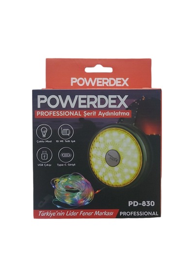 Pd-830 10 Metre Led Kablo 8 Modlu Lüx Işıldak Siyah Yeşil Sarı Kırmızı