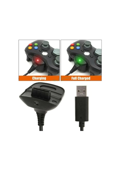 Xbox 360 Kontroller Için 4800 Mah Şarjlı Nı-mh Pil Ve Kablo Seti