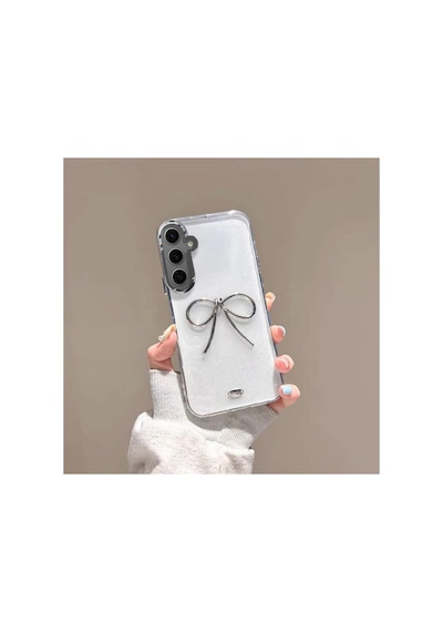 Samsung Galaxy Uyumlu S23 Fe  Kılıf Bow Silikon Kılıf Şeffaf
