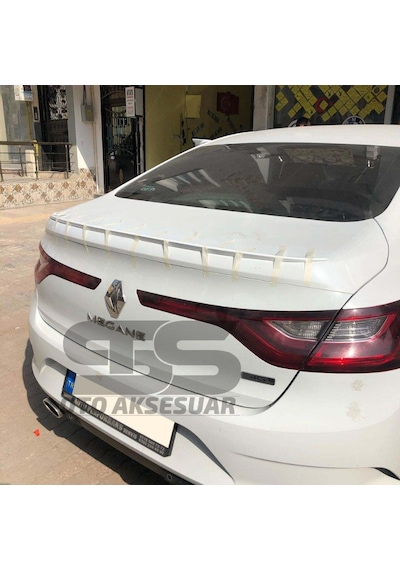 Renault Megane 4 Bagaj Üstü Slim Spoiler Piano Black Parlak Beyaz (Sts Oto Aksesuar)