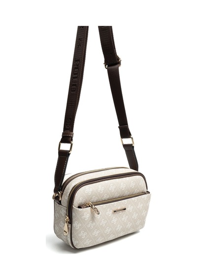 Silver Polo Sp1162 Kadın Çapraz Çanta Monogram Taş-kahve