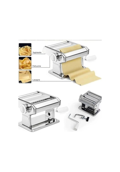 Hitfoni Erişte Makarna Yapma Kesme Makinesi Lazanya Spagetti Gümüş