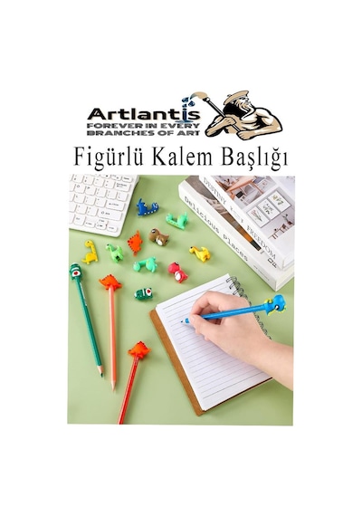 Kalem Başlığı Figürlü 10 Adet Kalem Süsü Kızlar İçin Değişik Karkatür Hayvan Silikon Kalem Başlığı Sevimli Kalem Başlıkları